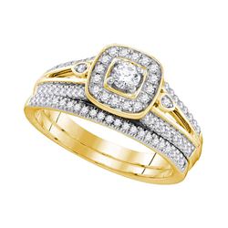 0.50 CTW Diamond Bridal Wedding Engagement Ring 10KT Yellow Gold - REF-67F4N