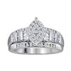 Image 1 : 2.99 CTW Diamond Oval Cluster Bridal Engagement Ring 10KT White Gold - REF-194Y9X