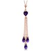 Genuine 4.75 ctw Amethyst Necklace Jewelry 14KT Rose Gold - REF-37M4T