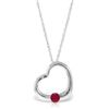 Genuine 0.25 ctw Ruby Necklace Jewelry 14KT White Gold - REF-30A5K