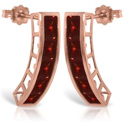 Genuine 4.5 ctw Garnet Earrings Jewelry 14KT Rose Gold - REF-38R5P