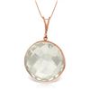 Genuine 18 ctw White Topaz Necklace Jewelry 14KT Rose Gold - REF-39Y8F