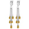 Genuine 7.3 ctw Citrine Earrings Jewelry 14KT White Gold - REF-62H3X