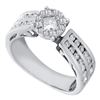 1 CTW Princess Diamond Soleil Cluster Bridal Engagement Ring 14KT White Gold - REF-134N9F