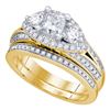 Image 1 : 2.74 CTW Princess Diamond Bridal Engagement Ring 14KT Yellow Gold - REF-687X2Y