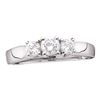 0.97 CTW Diamond 3-stone Bridal Engagement Ring 14KT White Gold - REF-116X9Y