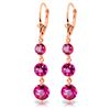 Genuine 7.2 ctw Pink Topaz Earrings Jewelry 14KT Rose Gold - REF-44Y7F