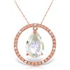 Genuine 6.6 ctw White Topaz & Diamond Necklace Jewelry 14KT Rose Gold - REF-52N9R