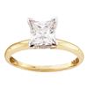 Image 1 : 0.47 CTW Princess Diamond Solitaire Bridal Engagement Ring 14KT Yellow Gold - REF-112M5H