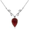 Genuine 13.02 ctw Ruby & Diamond Necklace Jewelry 14KT White Gold - REF-42W2Y