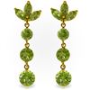 Image 1 : Genuine 8.7 ctw Peridot Earrings Jewelry 14KT Yellow Gold - REF-53V6W