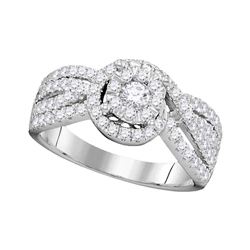 0.97 CTW Diamond Solitaire Bridal Engagement Ring 14KT White Gold - REF-104W9K