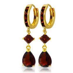 Genuine 5.62 ctw Garnet Earrings Jewelry 14KT Yellow Gold - REF-65V3W