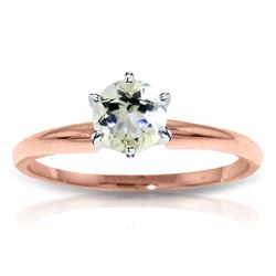 Genuine 0.65 ctw Aquamarine Ring Jewelry 14KT Rose Gold - REF-28W8Y