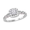 Image 1 : 0.75 CTW Princess Diamond Solitaire Bellina Bridal Ring 14KT Two-tone Gold - REF-104N9F