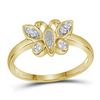 0.10 CTW Diamond Butterfly Bug Fashion Ring 10KT Yellow Gold - REF-19W4K