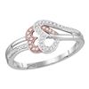 0.15 CTW Diamond Heart Love Ring 10KT Two-tone Gold - REF-18N2F