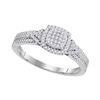 0.20 CTW Diamond Square Cluster Bridal Engagement Ring 10KT White Gold - REF-19H4M