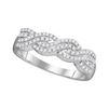 0.25 CTW Diamond Four Row Woven Ring 10KT White Gold - REF-20K9W