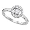 0.18 CTW Diamond Solitaire Bridal Wedding Engagement Ring 10KT White Gold - REF-26N3F