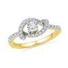 0.25 CTW Diamond Cradle Solitaire Promise Bridal Ring 10KT Yellow Gold - REF-24H2M