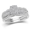 0.26 CTW Diamond Cluster Bridal Engagement Ring 10KT White Gold - REF-30Y2X