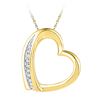 0.03 CTW Diamond Heart Love Pendant 10KT Yellow Gold - REF-6F2N
