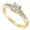 Image 1 : 0.26 CTW Princess Diamond Square Cluster Ring 14KT Yellow Gold - REF-34Y4X