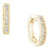 Image 1 : 0.25 CTW Diamond Milgrain Single Row Hoop Earrings 14KT Yellow Gold - REF-26X9Y