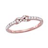 Image 1 : 0.26 CTW Diamond Infinity Knot Stackable Ring 10KT Rose Gold - REF-22W4K