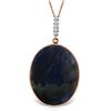 Genuine 20.08 ctw Sapphire & Diamond Necklace Jewelry 14KT Rose Gold - REF-80H3X