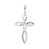 0.10 CTW Diamond Woven Cross Faith Pendant 10KT White Gold - REF-13W4K