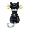 0.33 CTW Black Color Diamond Kitty Cat Pendant 10KT Yellow Gold - REF-13H4M