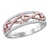 0.25 CTW Diamond Rope Ring 10KT Two-tone Gold - REF-30F2N