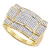 Image 1 : 0.50 CTW Mens Diamond Rectangle Cluster Ring 10KT Yellow Gold - REF-37F5N