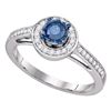 0.40 CTW Blue Color Diamond Solitaire Bridal Engagement Ring 10KT White Gold - REF-41F9N
