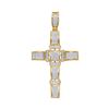 Image 1 : 0.47 CTW Mens Diamond Segmented Cross Charm Pendant 10KT Yellow Gold - REF-49Y5X