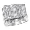 0.89 CTW Mens Diamond Square Cluster Ring 10KT White Gold - REF-119W9K