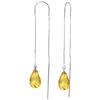 Genuine 4.5 ctw Citrine Earrings Jewelry 14KT White Gold - REF-20H4X