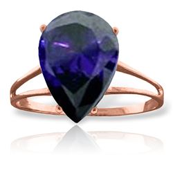 Genuine 4.65 ctw Sapphire Ring Jewelry 14KT Rose Gold - REF-52M4T