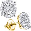 Image 1 : 1.42 CTW Diamond Cluster Earrings 10KT Yellow Gold - REF-97K4W