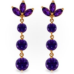 Genuine 8.7 ctw Amethyst Earrings Jewelry 14KT Rose Gold - REF-53Y6F