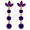 Genuine 8.7 ctw Amethyst Earrings Jewelry 14KT Rose Gold - REF-53Y6F