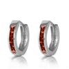 Genuine 1.30 ctw Garnet Earrings Jewelry 14KT White Gold - REF-37M7T