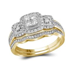 0.50 CTW Diamond Bridal Wedding Engagement Ring 14KT Yellow Gold - REF-71X9Y