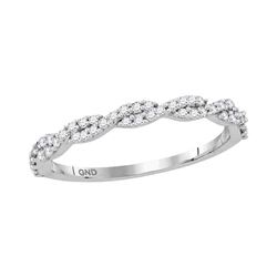 0.16 CTW Diamond Stackable Ring 10KT White Gold - REF-18X2Y