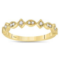 0.10 CTW Diamond Squares Stackable Ring 14KT Yellow Gold - REF-22H4M