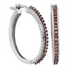 Image 1 : 0.50 CTW Cognac-brown Color Diamond Single Row Hoop Earrings 10KT White Gold - REF-37F5N