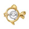 Image 1 : 0.24 CTW Moving Twinkle Diamond Fish Pendant 10KT Yellow Gold - REF-32W9K