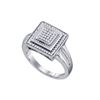 Image 1 : 0.22 CTW Diamond Square Cluster Ring 10KT White Gold - REF-34N4F